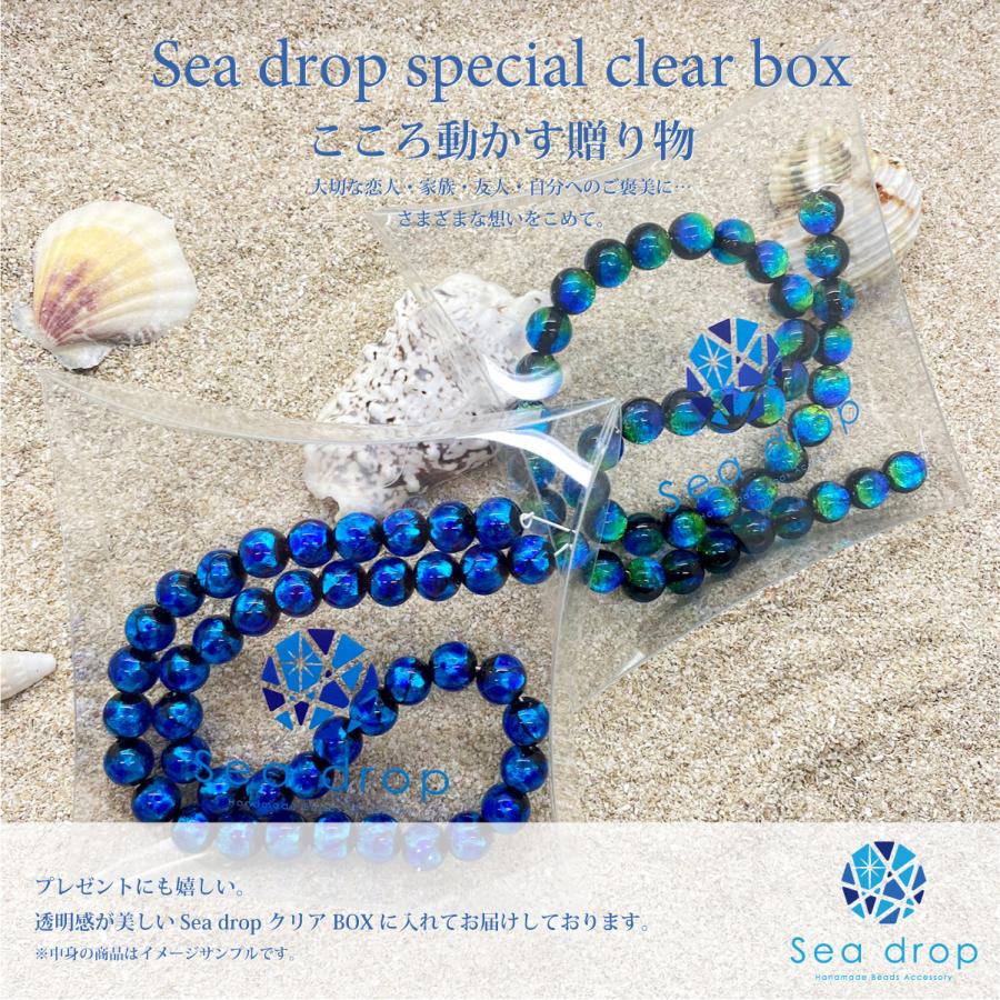Sea drop ホタルガラス ブルー オニキス 10mm ブレスレット 光る 蓄光