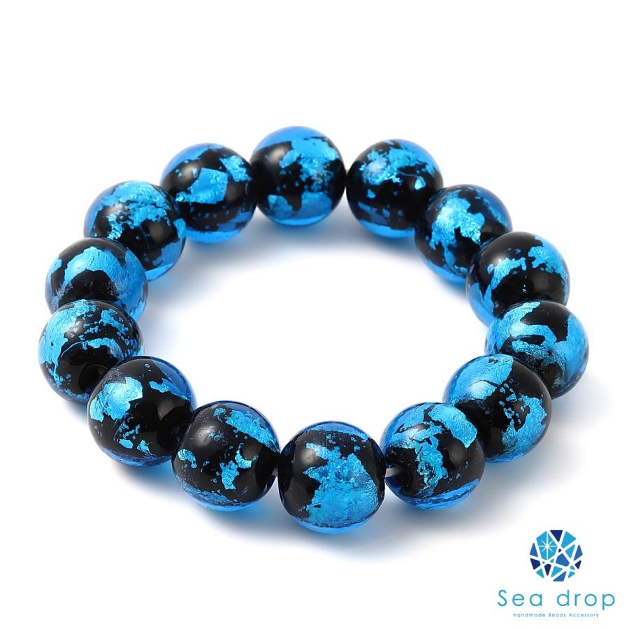 限定セール！】 Sea drop ホタルガラス 16mm ビーズ ブレスレット