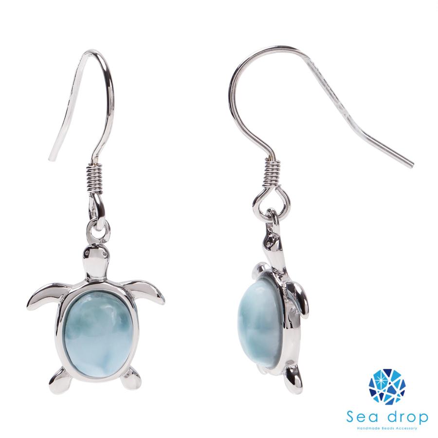 ラリマー　ピアス　シルバー925 天然石 Sea drop ラリマー シルバー925 ピアス ハワイアンジュエリー