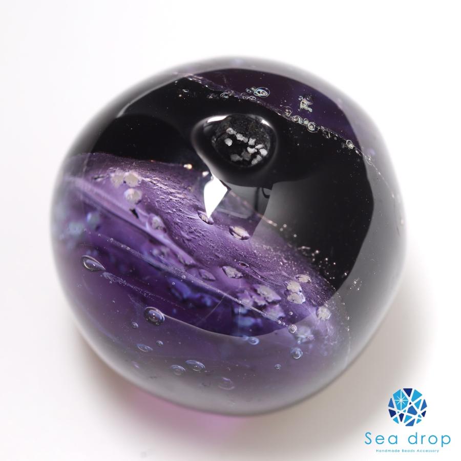 Sea drop 光る ホタルガラス マリンパープル 粒売り 22mm玉 ビーズ