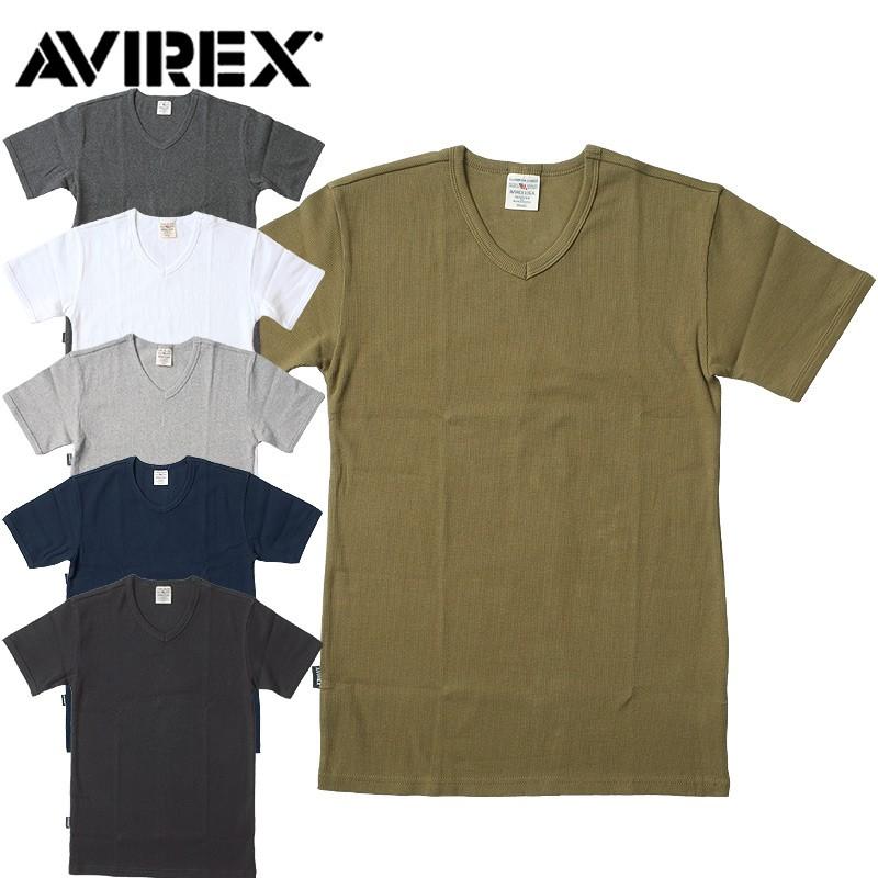 1点ならメール便送料無料 AVIREX #6143501 デイリーシリーズ VネックTシャツ メンズ 6色 XS-XL｜seabees