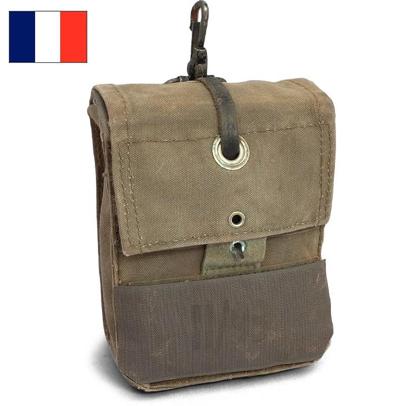 メール便可 フランス軍 F-1 コットンポーチ ミリタリー バッグ USED