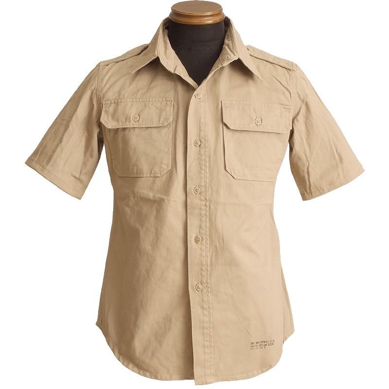 米軍 実物 半袖 チノシャツ M YMCLKY 10%OFF□米軍タイプ コットンチノシャツ 半袖 ミリタリーシャツ