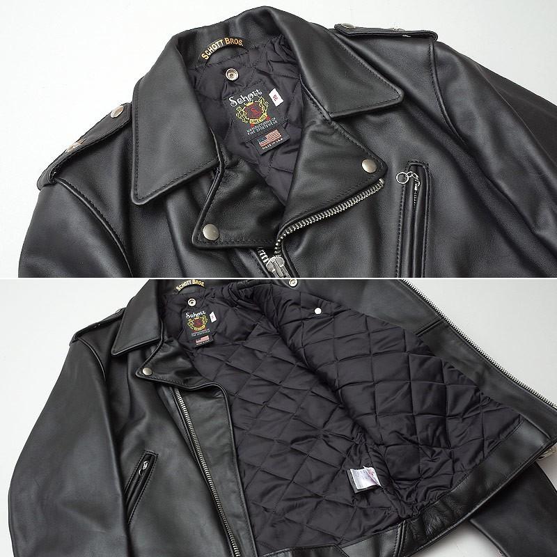 ノベルティープレゼント Schott ショット #7823950083(7007) SCH-613US VINT ONESTAR ワンスター ダブルブレスト ライダースジャケット 613 メンズ ブラック｜seabees｜06