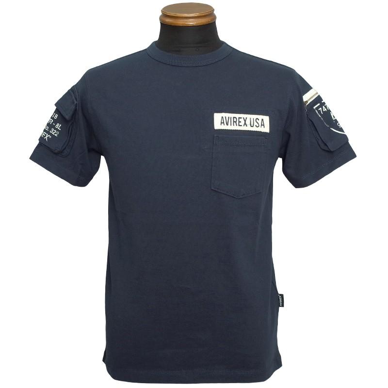 1点ならメール便可 AVIREX #6123036 ファティーグ 半袖Tシャツ メンズ 全10色 S-2XL｜seabees｜04