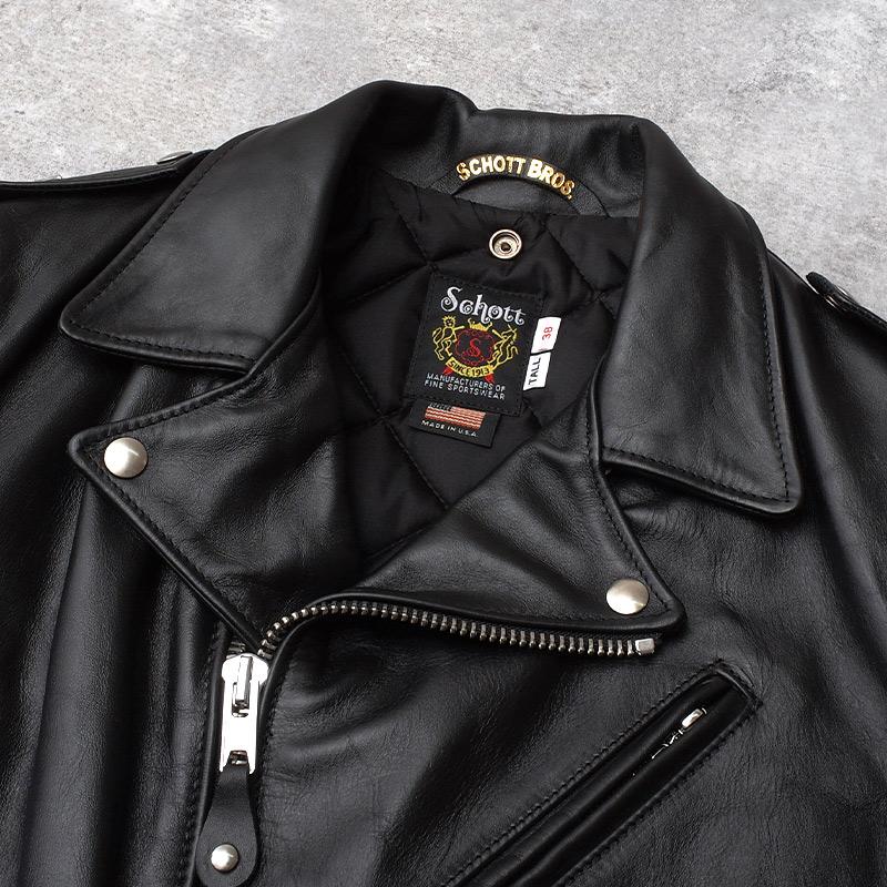 Schott ショット #782-5950017(7164) SCH-613UST ワンスター ダブルブレスト ライダースジャケット 613 メンズ 黒 ブラック ステアハイドレザージャケット 牛革の画像