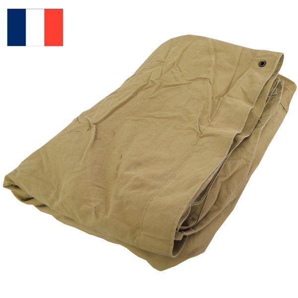フランス軍 テントシート ラージ カーキ USED EE573NN 軍幕 シェルター