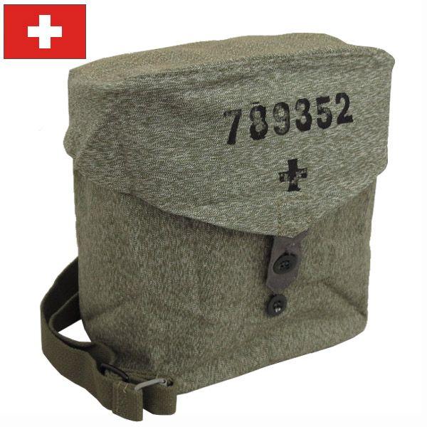 50s〜70s スイス軍　実物　ARMY ソルトアンドペッパー　バックバック スイス軍 ガスマスクショルダーバッグ ソルト＆ペッパー デッド