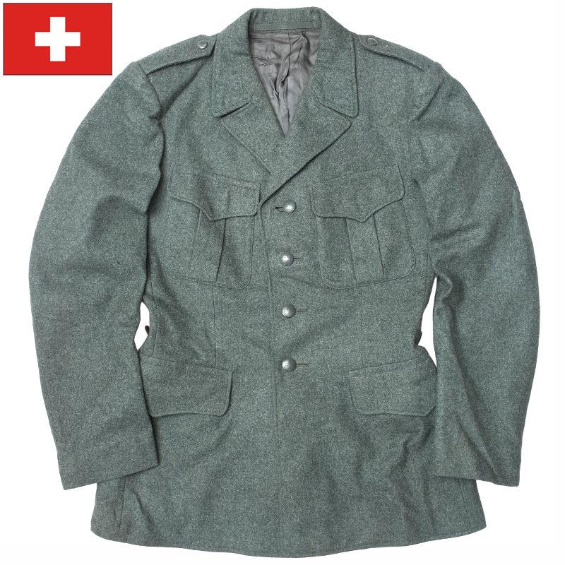 スイス軍 ウールジャケット グレー 後期型 USED JJ180UN スイス軍 ウールジャケット グレー 後期型 USED JJ180UN