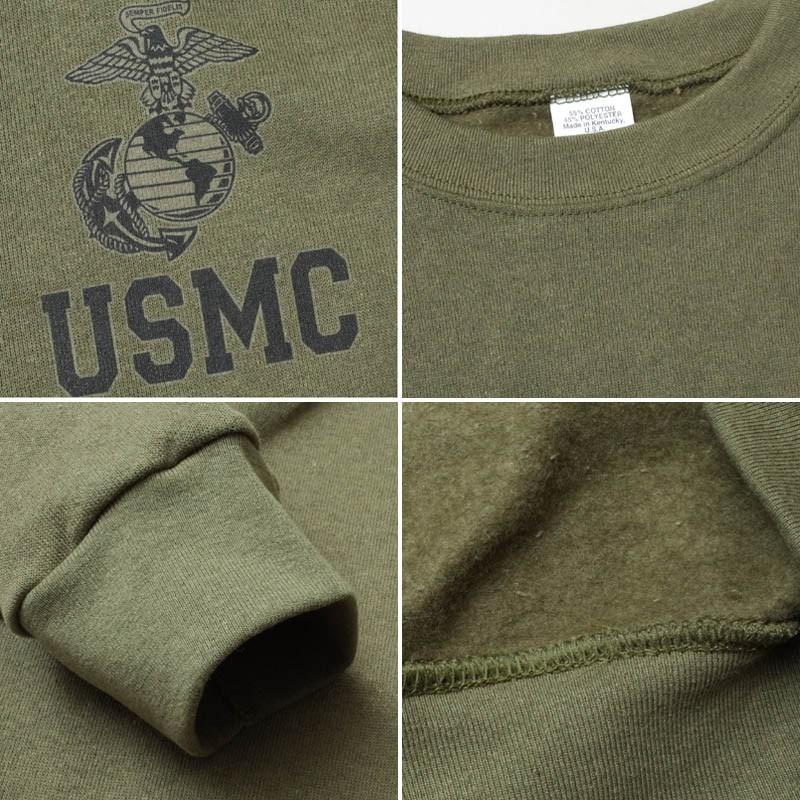 米軍 U.S.M.C. スウェットシャツ オリーブ デッドストック JU054NN