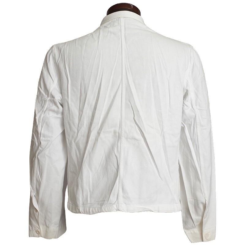 スウェーデン軍 シェフジャケット ホワイト デッドストック コックジャケット ジャケットシャツ 白ジャケット 白シャツ コックジャケット ワークジャケット｜seabees｜03