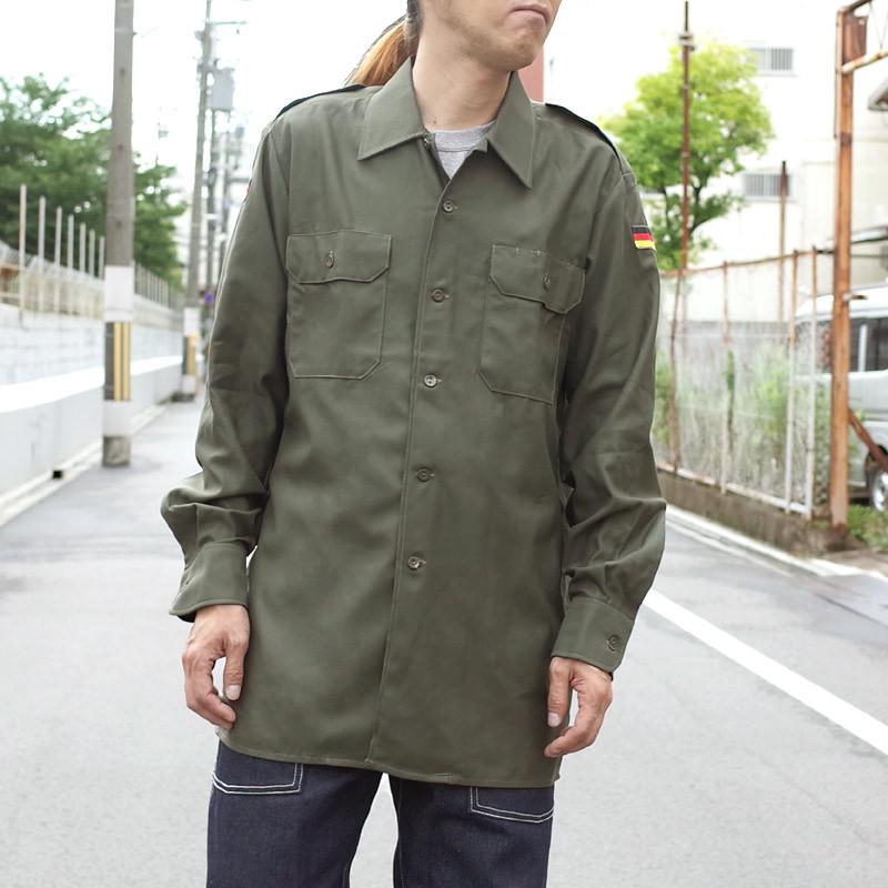 ドイツ軍 フィールドシャツ 長袖 オリーブ デッドストック JS001NN BW 