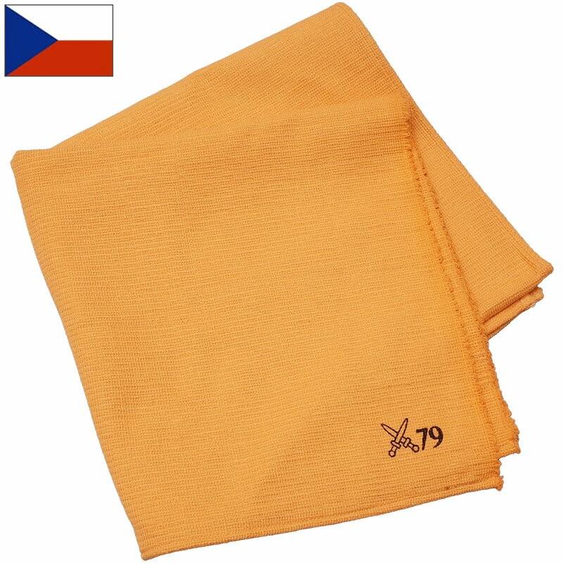 1点ならメール便可 チェコ軍 フェイスタオル 55×110cm オレンジ デッド