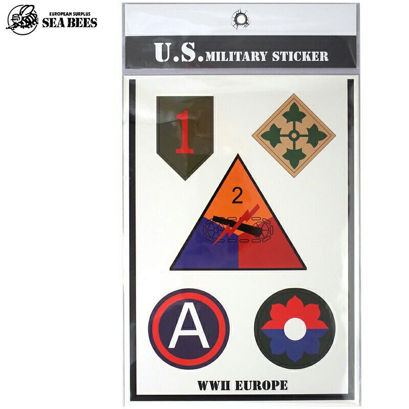 メール便可 米軍タイプ ミリタリーステッカー 『WW2 EUROPE』 EE589NN USタイプ シール ミリタリーグッズ ミリタリーロゴ｜seabees