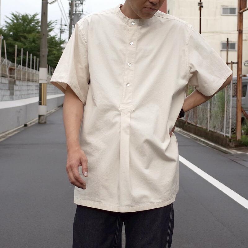 YMCLKY ブルガリア軍タイプ 50's 半袖 グランパシャツ オフホワイト
