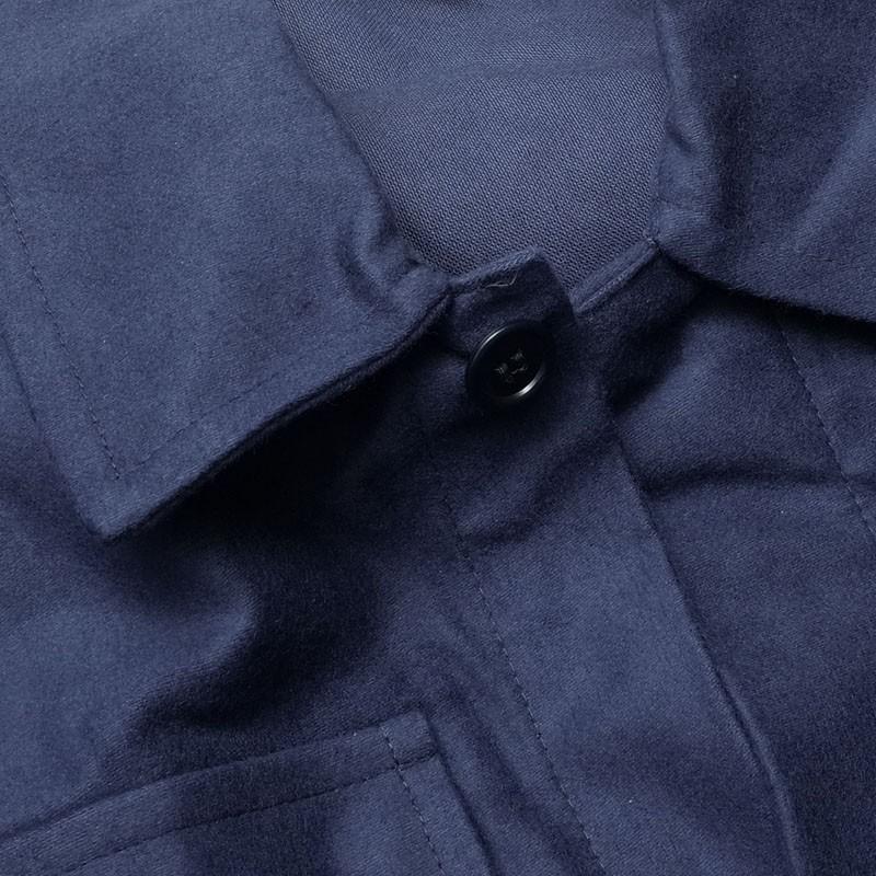 ニューヨークインダストリー 黒 紺 ダウンジャケット カシミヤ イタリア L クラシック・メッツォコッロ ベビーカシミヤ ネイビーブルー | ロロ