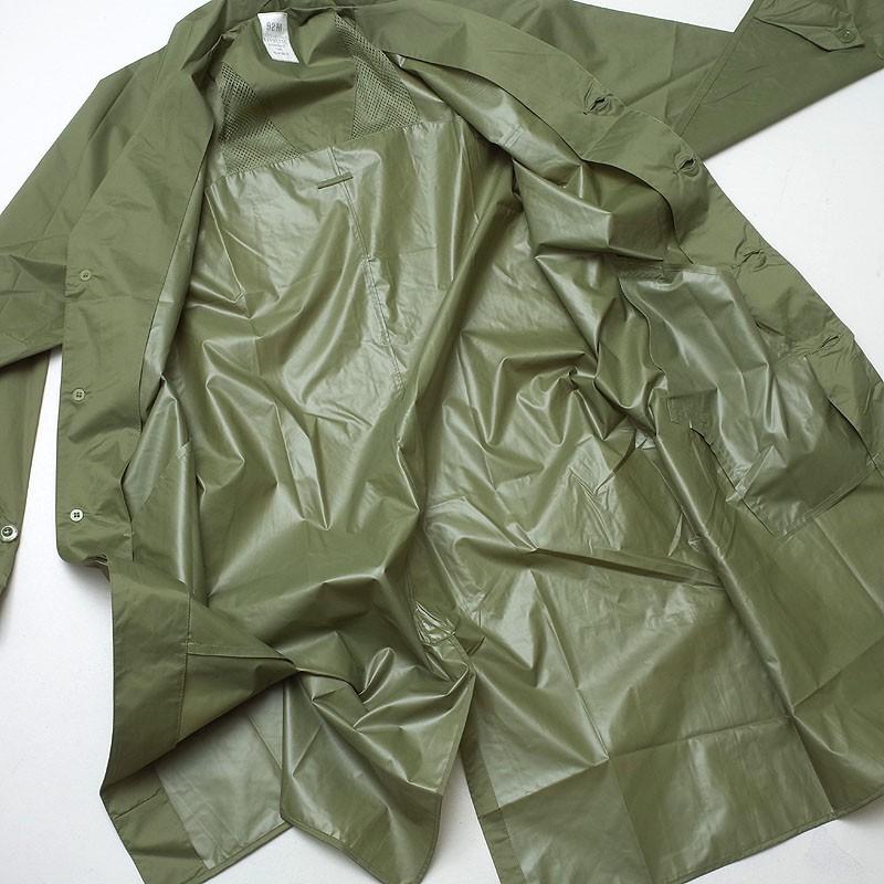 メール便可 フランス軍 レインコート ナイロン グリーン デッド