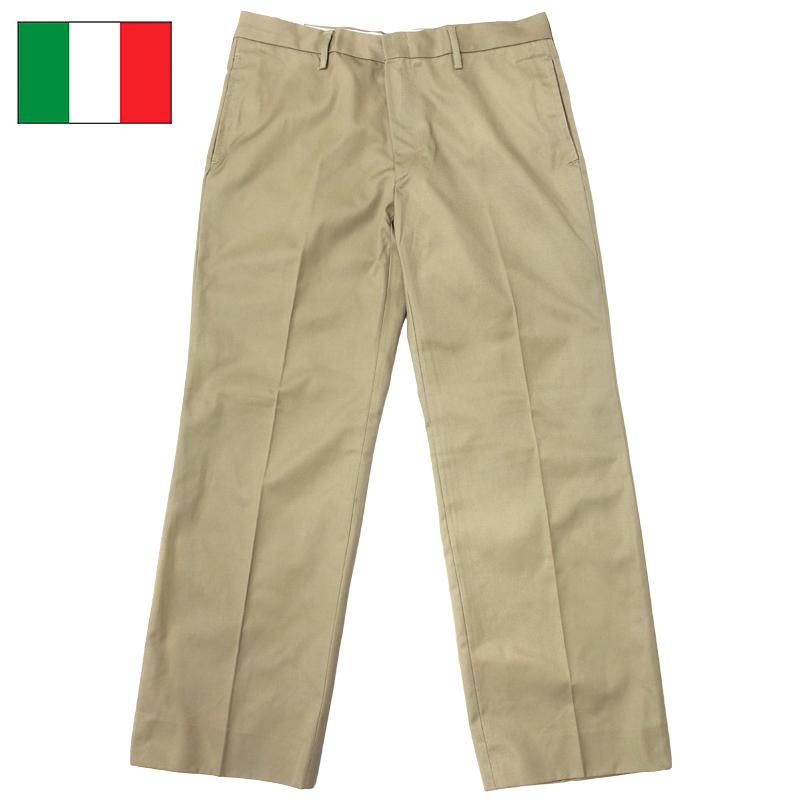 イタリア軍 E.I チノパンツ カーキ オールドスタイル ジッパー