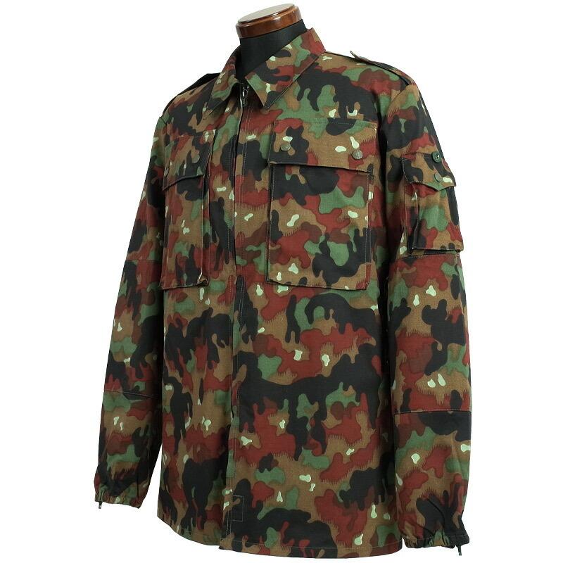 黒 ミリタリー フード付き スイス軍 ジャケット スイス軍 M-83 カモジャケット デッドストック M83ジャケット