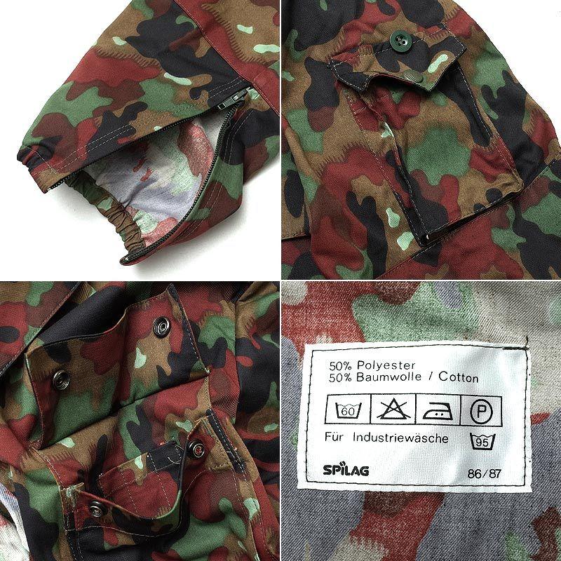 極美品 スイス軍 実物 マウンテンジャケット デッドストック SPILAG 48 ポケットが多く機能的！【スイスの軍服】陸軍山岳兵用マウンテン