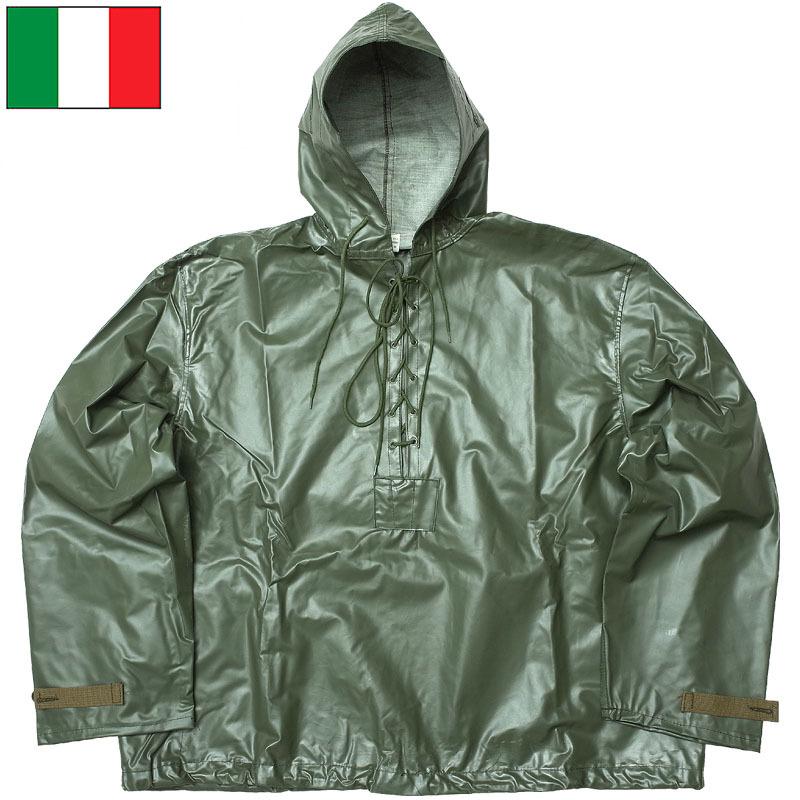 イタリア軍 ウェットウェザー パーカー オリーブ デッドストック