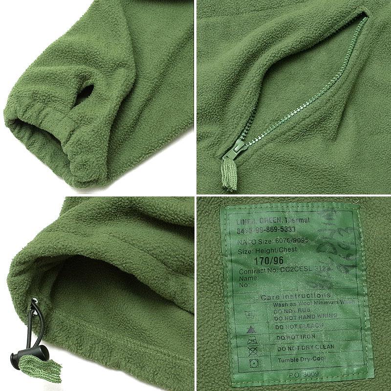 イギリス軍 フリースジャケット グリーン スタンドカラー USED イギリス軍 フリースジャケット グリーン スタンドカラー USED