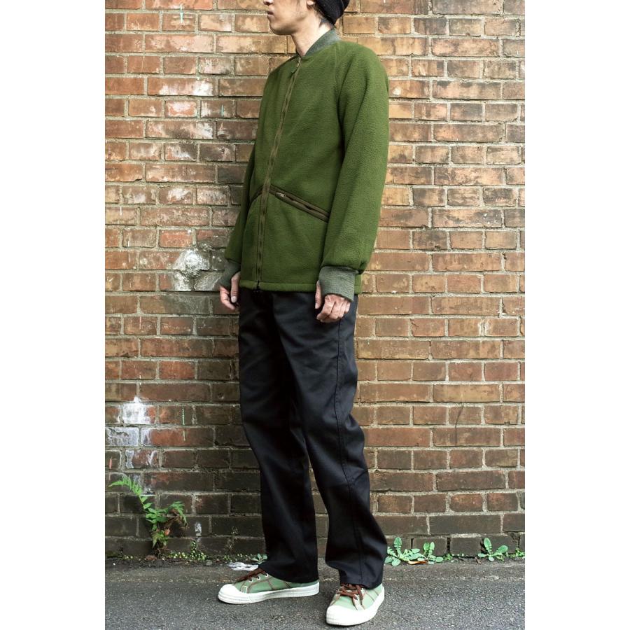 イギリス軍 フリースジャケット グリーン 襟袖リブ仕様 USED JJ299UN