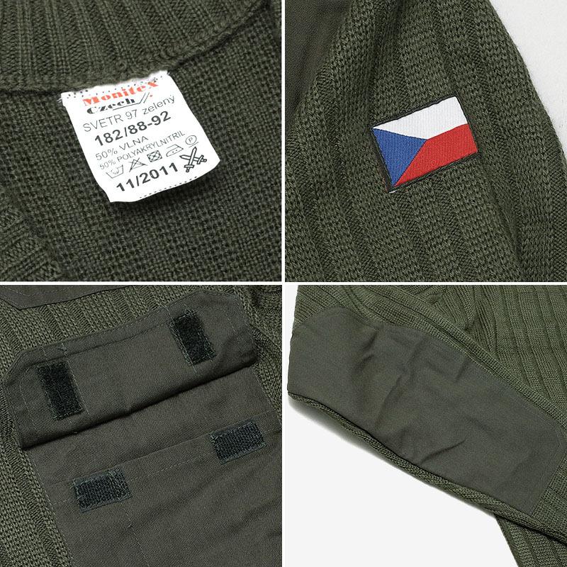 チェコ軍 Vネックセーター ポケット付き オリーブ デッド チェコ軍 Vネックセーター ポケット付き オリーブ デッド