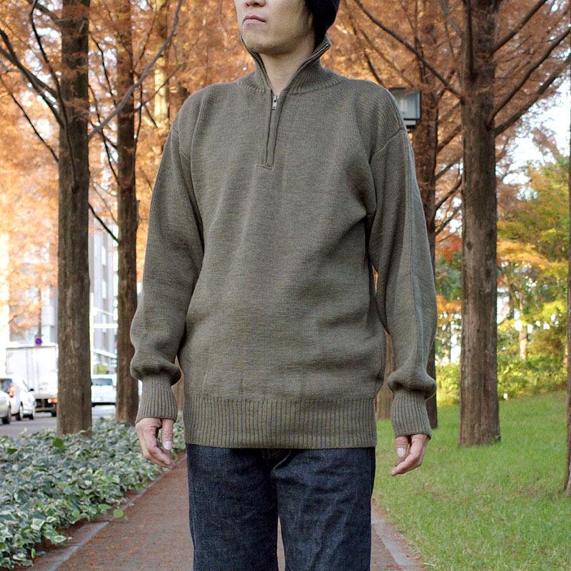 イタリア軍 ジッパーセーター デッドストック JW033NN ニット 防寒着