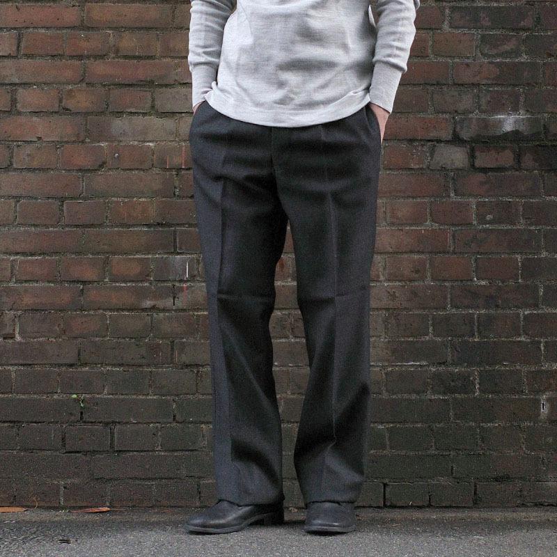 イタリア軍 MM オフィサーウールパンツ チャコール ボタンフライ