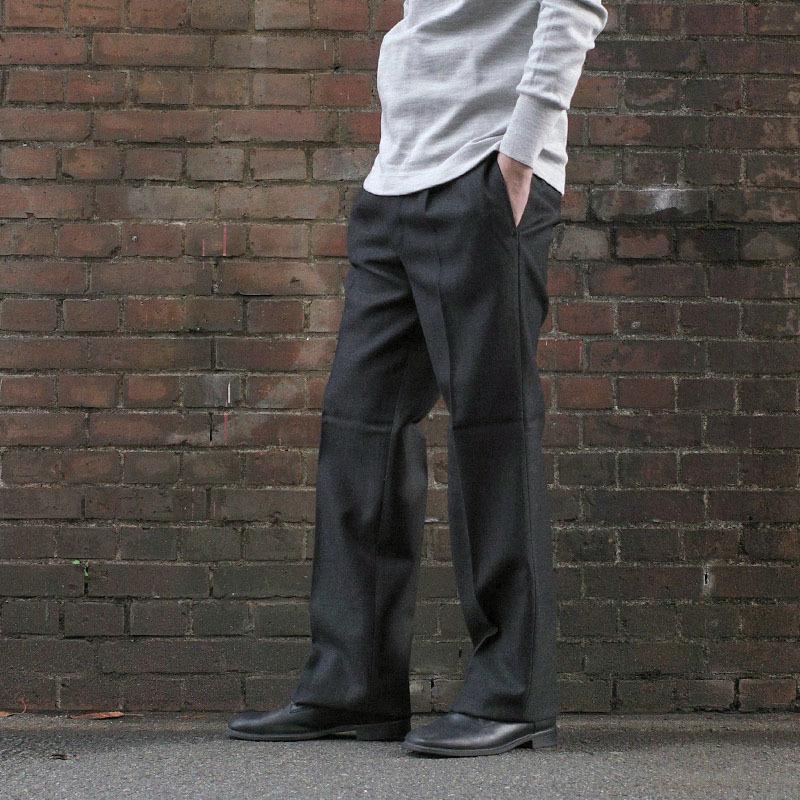 イタリア軍 MM オフィサーウールパンツ チャコール ボタンフライ