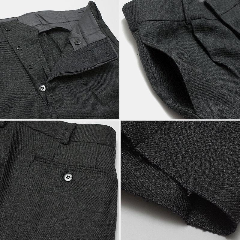 イタリア軍 MM オフィサーウールパンツ チャコール ボタンフライ