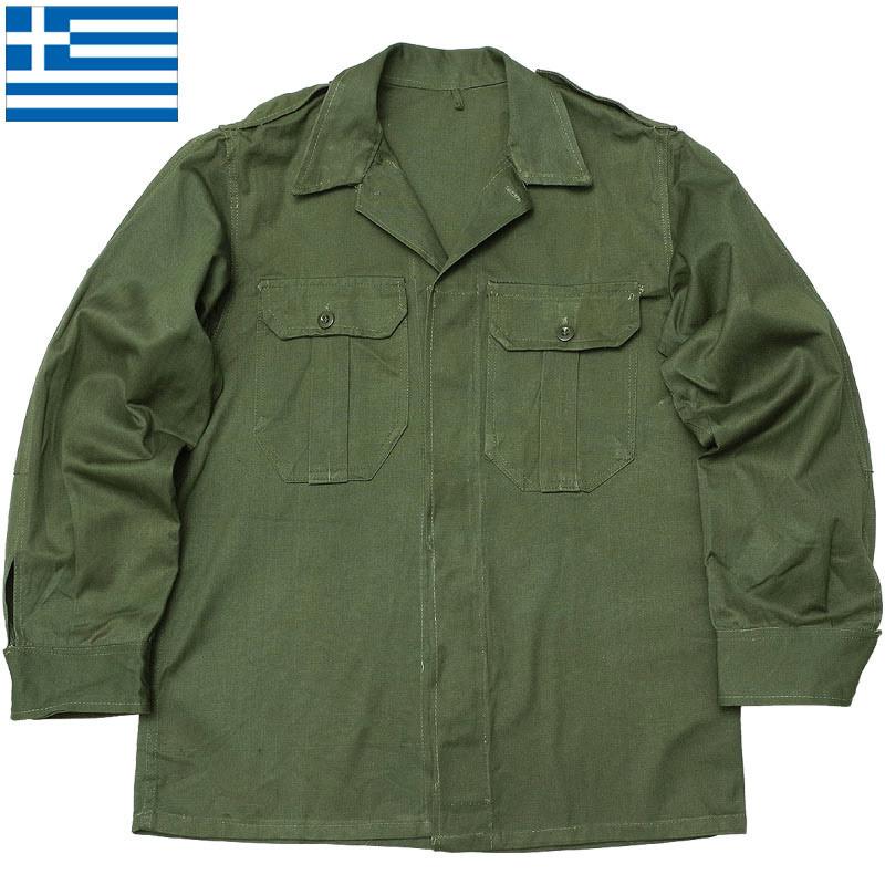 ギリシャ軍 フィールドシャツ HBT オリーブ デッドストック ギリシャ軍 フィールドシャツ HBT オリーブ デッドストック