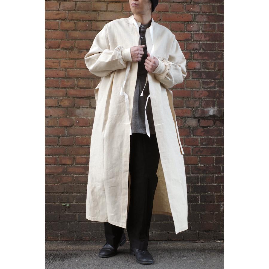 【フランス軍】HM メディカルコート ダブルブレスト リネンコットン 生成り 実物 新品 デッドストック フランス軍 レディース リネン