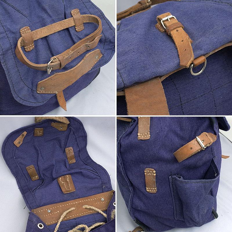 vintage ルーマニア軍　マウンテンリュックサック　蝋引き帆布生地 ルーマニア軍 マウンテンリュックサック ネイビー USED バック