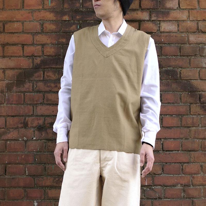 フランス軍　ベスト 実物 新品 デッドストック フランス軍 リネンベスト LIGHT GREEN