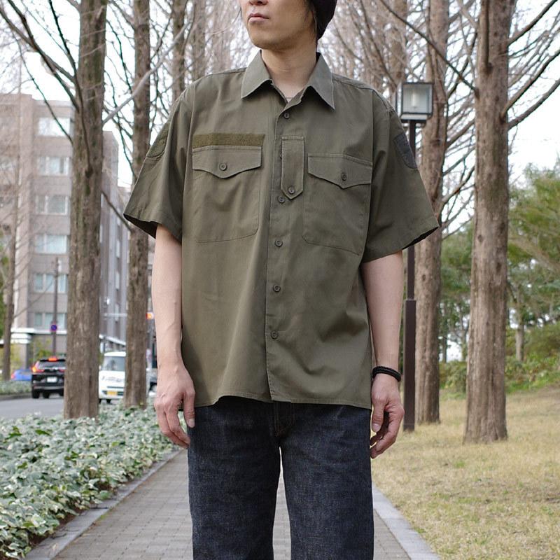 SAPEur Duck Shooting Shirt 半袖シャツ S オリーブ SAPEur Duck Shooting Shirt 半袖シャツ S オリーブ