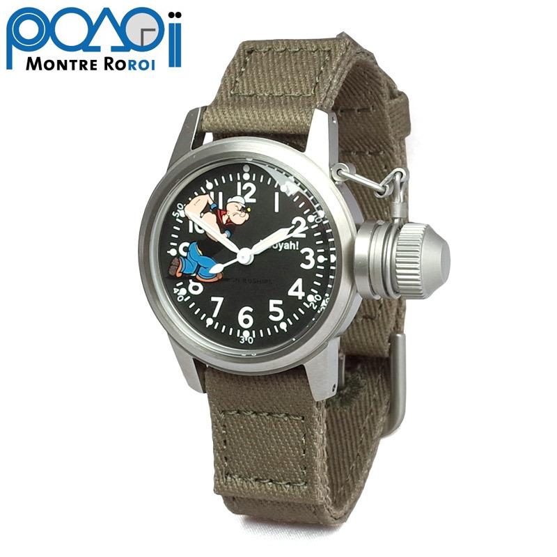 MONTRE ROROI モントルロロイ ブシップウォッチ 布ベルト Popeye 