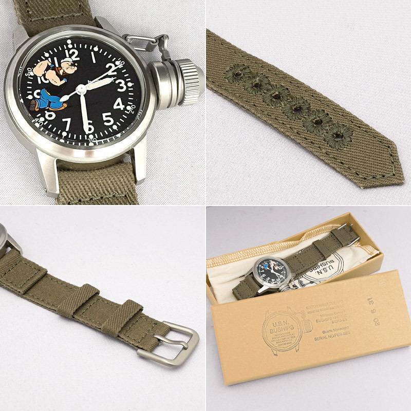 MONTRE ROROI モントルロロイ ブシップウォッチ 布ベルト Popeye 