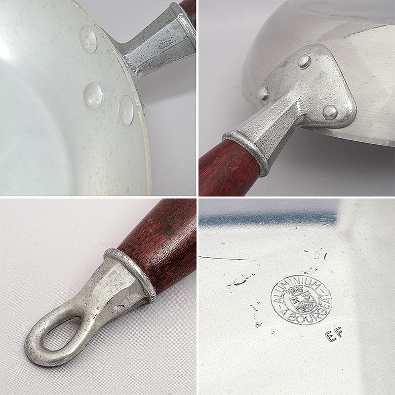 フランス軍 アルミ フライパン ウッドハンドル 28cm デッドストック