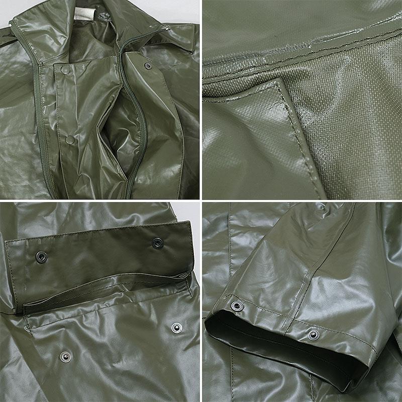フランス軍 PVC レインコート オリーブ USED レインウェア ウェット