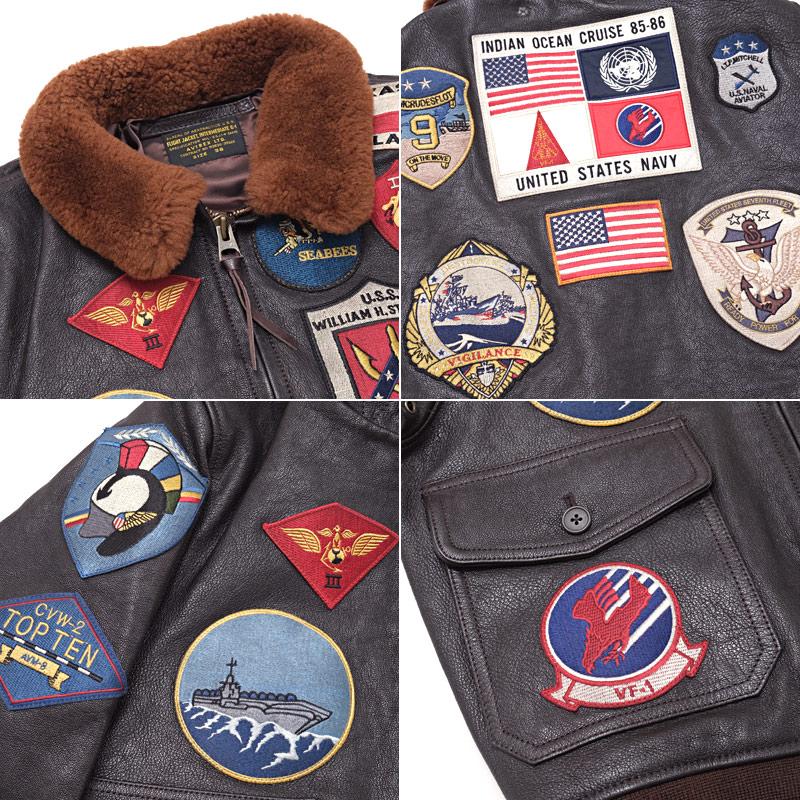 AVIREX アビレックス #7830950009[7834950011](6101063) ゴート G-1 ジャケット『TOP GUN』 G1 メンズ 男性 革 レザー 本革 皮 やぎ 山羊 ムートン ボア ブルゾの画像