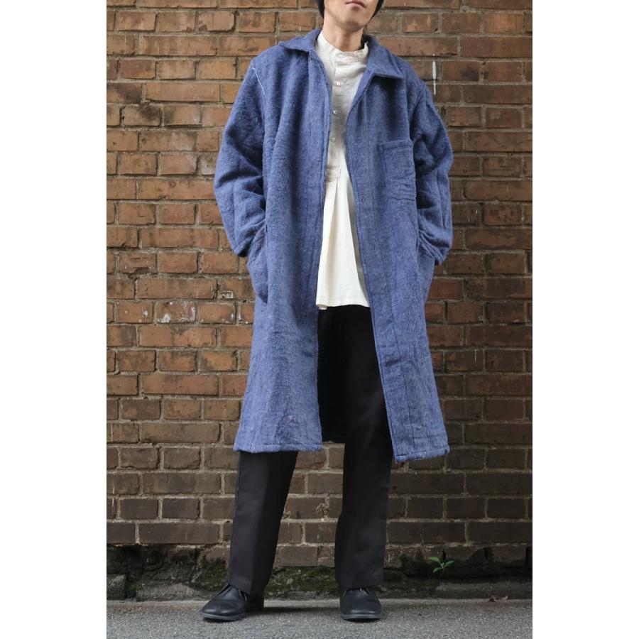 ネストローブ リネン100% ロングコート ブルー ネストローブ リネン100