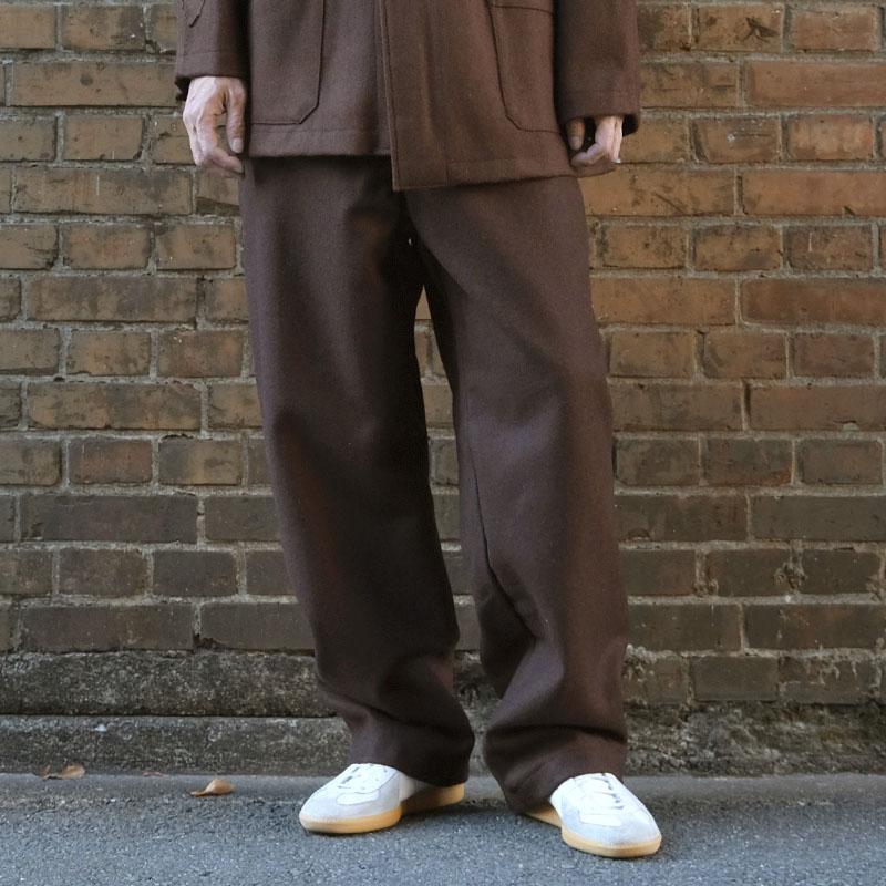 イタリア軍 ホスピタル ウールパンツ ブラウン デッドストック PP394NN