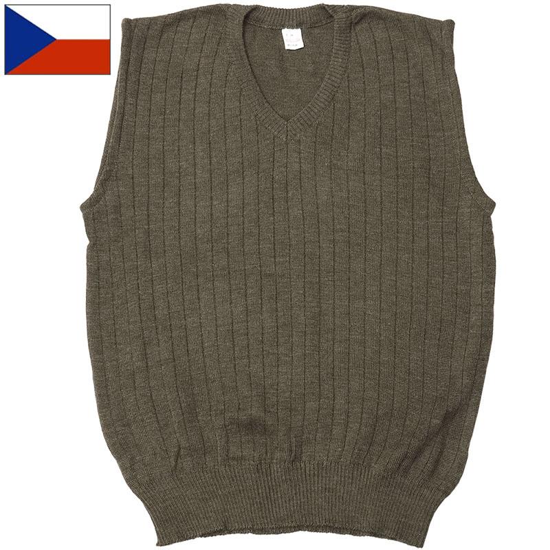 チェコ軍 M85 Vネック ウール ニットベスト デッドストック JW074NN