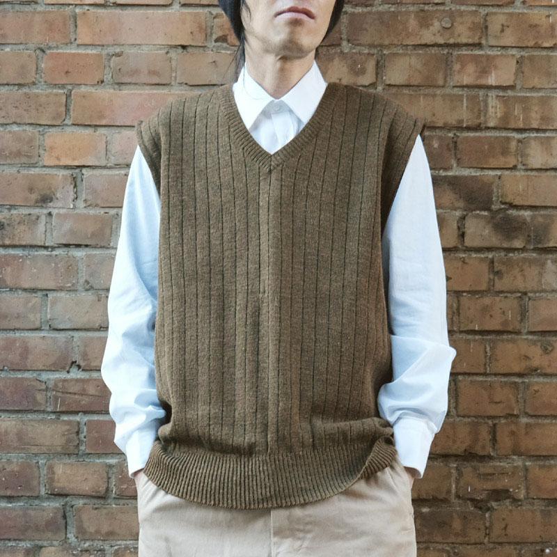 チェコ軍 M85 Vネック ウール ニットベスト デッドストック JW074NN