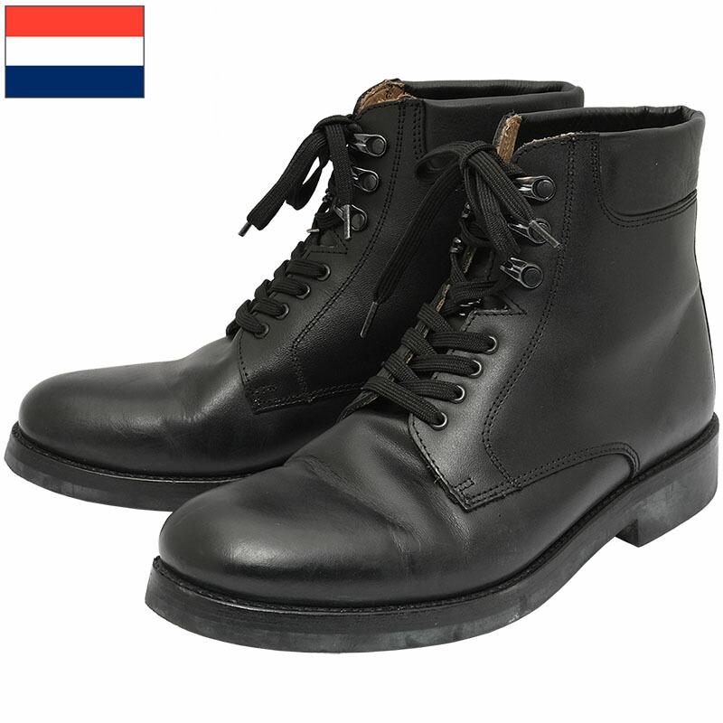 オランダ軍 レザー アンクルブーツ ブラック USED FB069UN ワーク