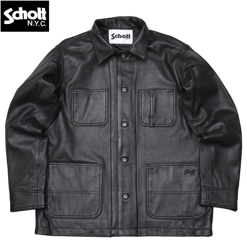 ノベルティープレゼント Schott ショット #7823950079(3111050) ラムレザー カバーオール ジャケット レザージャケット  メンズ 男性 黒 ブラック シープ 羊革 : 23020346 : ミリタリー百貨シービーズ - 通販 - Yahoo!ショッピング