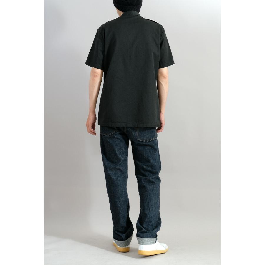 【ブラック】ヘリンボーンメッシュハーフスリーブTシャツ MEN'S MELROSE - 【ブラック】ヘリンボーンメッシュハーフスリーブT
