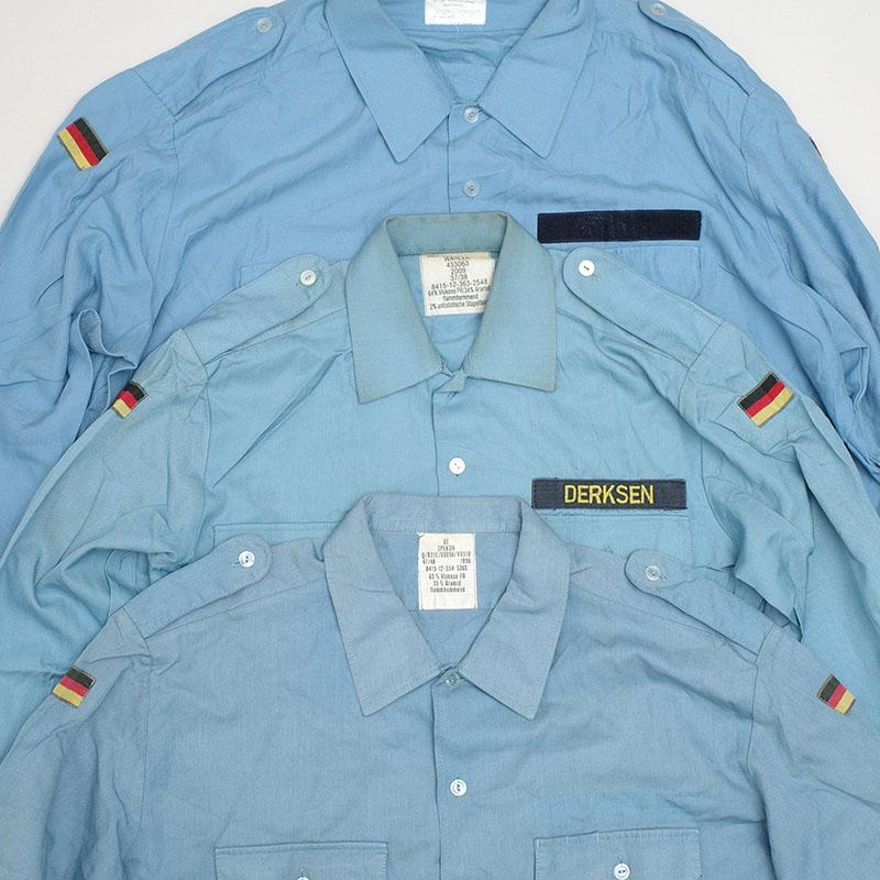 ドイツ軍 マリーン フィールドシャツ 長袖 ブルー USED JS210UN ドイツ